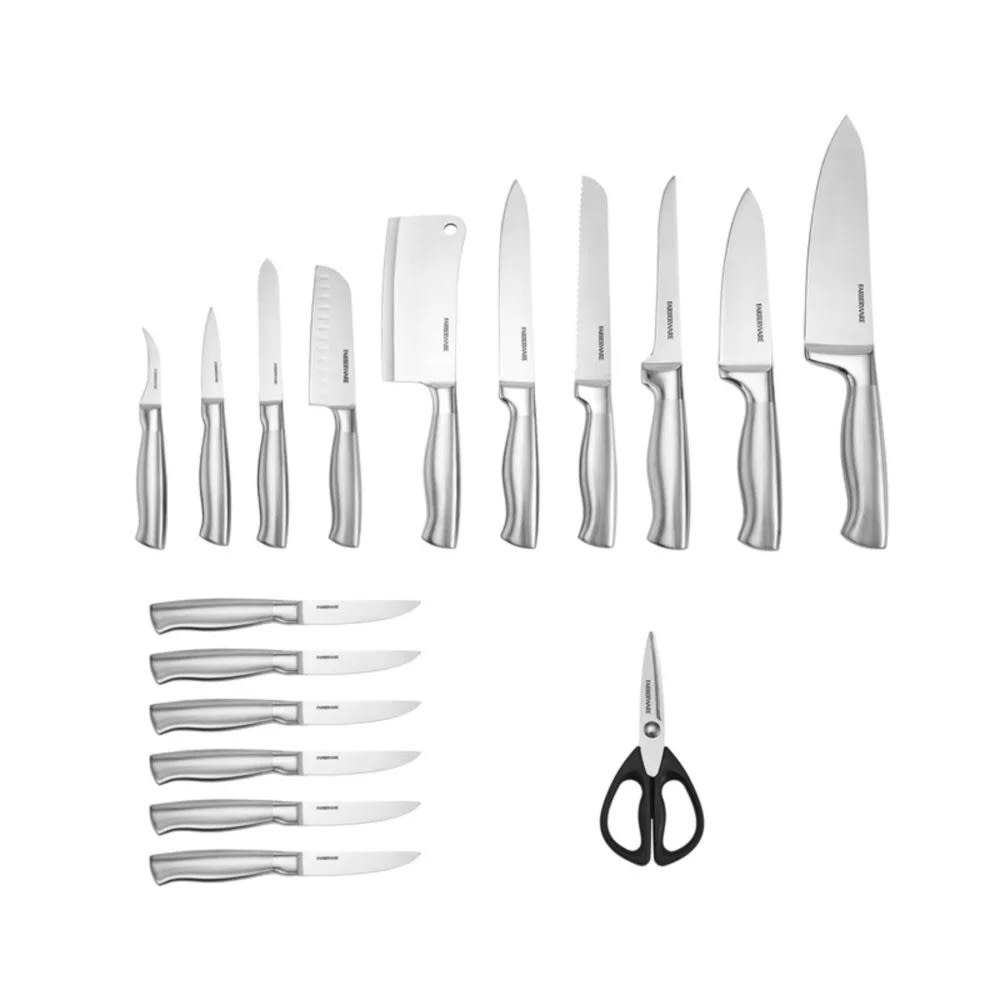 18-Piece Forged Stainless Steel Knife Block Set with Hollow Handle